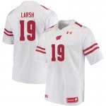 Men's Wisconsin Badgers NCAA #19 Collin Larsh White Authentic Under Armour Stitched College Football Jersey QF31O44HR